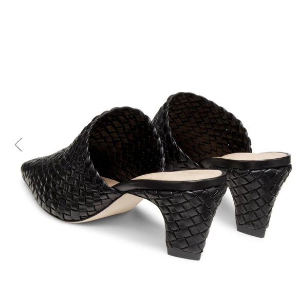 Braided Leather Block Heel Mules - Picture 2 of 11